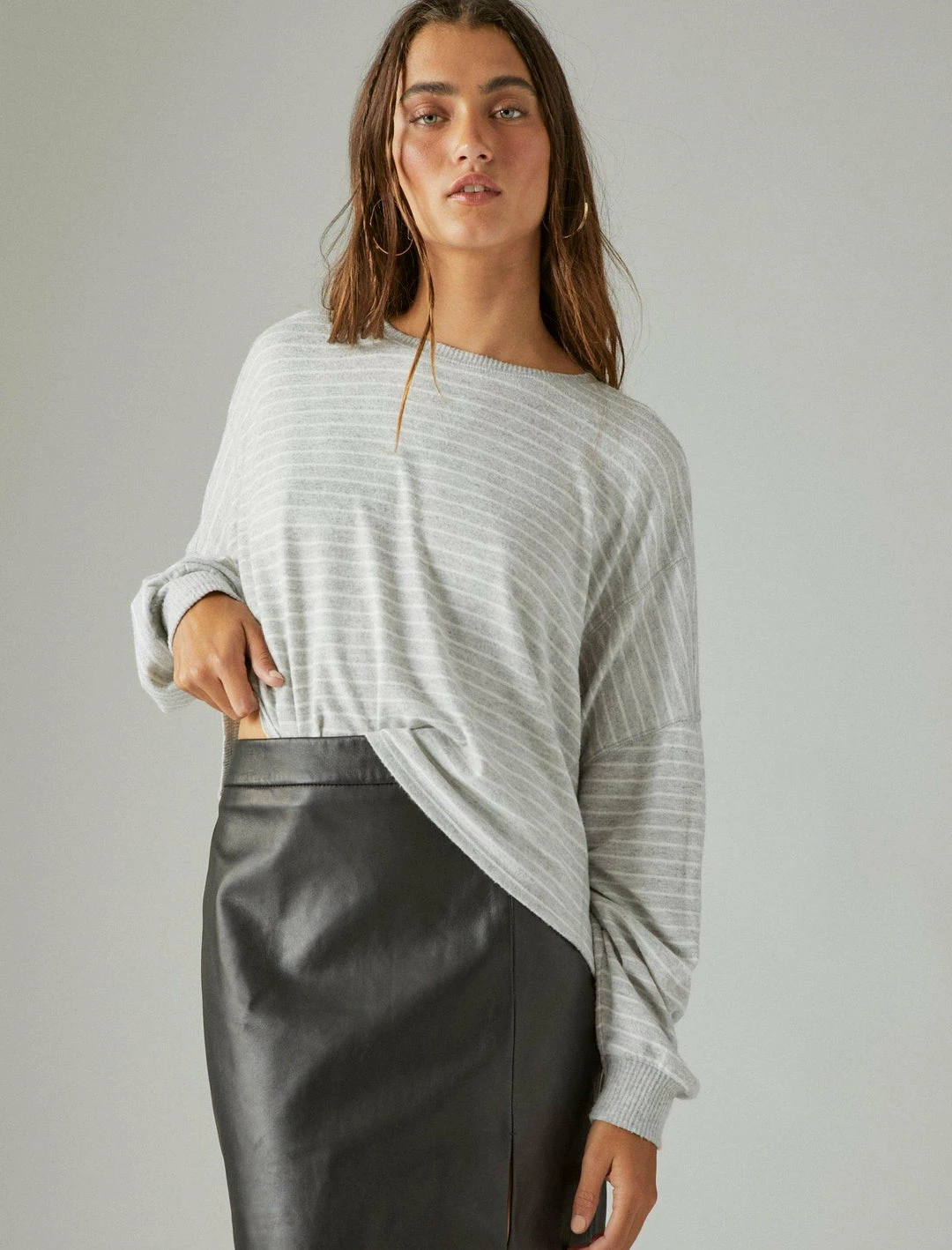 Lucky Brand Womens Cloud Jersey Exposed Seam Top 2 Lucky Brand Womens Cloud Jersey Exposed Seam Top - Image 2