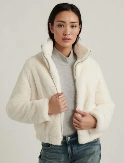 Lucky Brand Womens Faux Fur Jacket