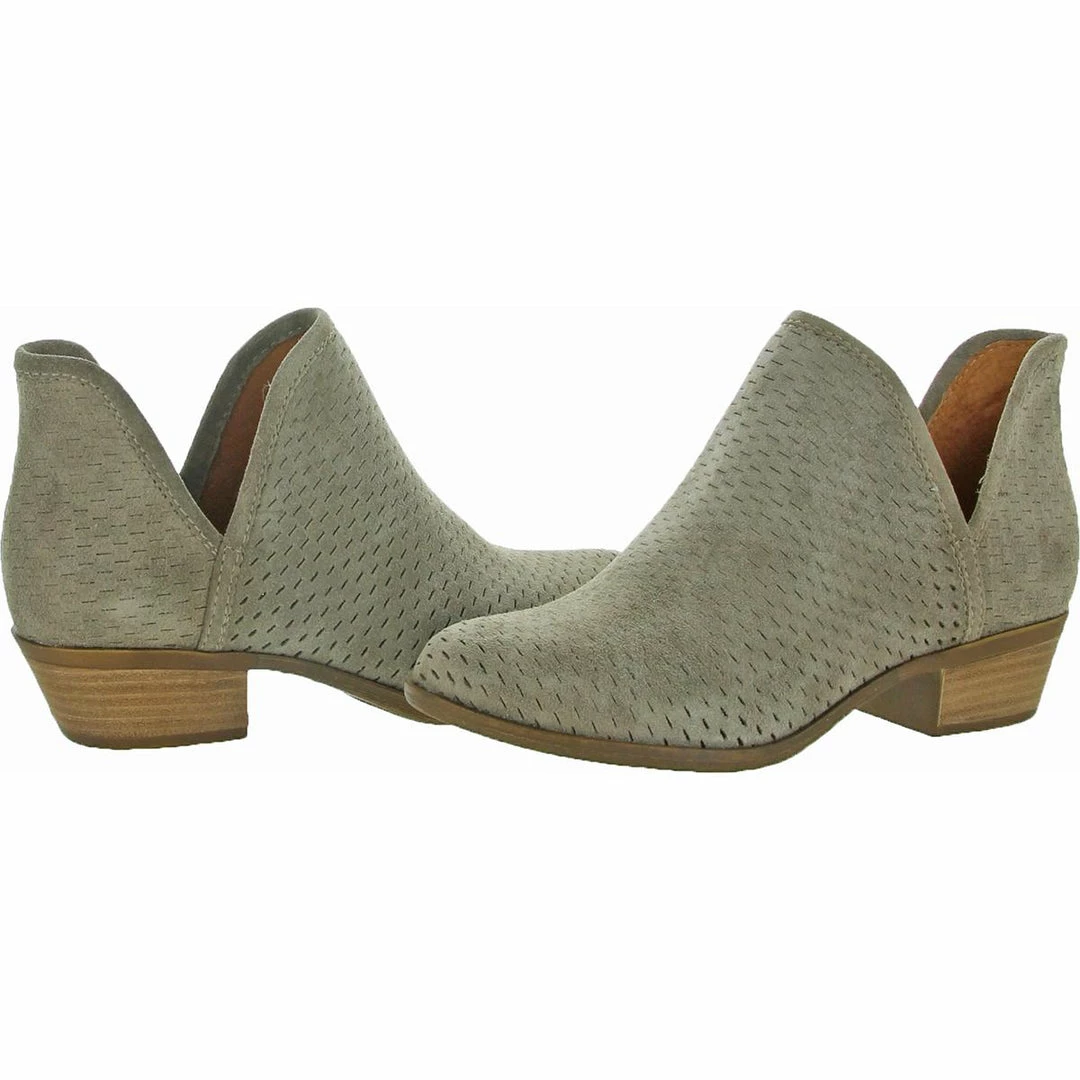 Lucky Brand Baley Womens Suede Perforated Ankle Boots 2 Lucky Brand Baley Womens Suede Perforated Ankle Boots - Image 2