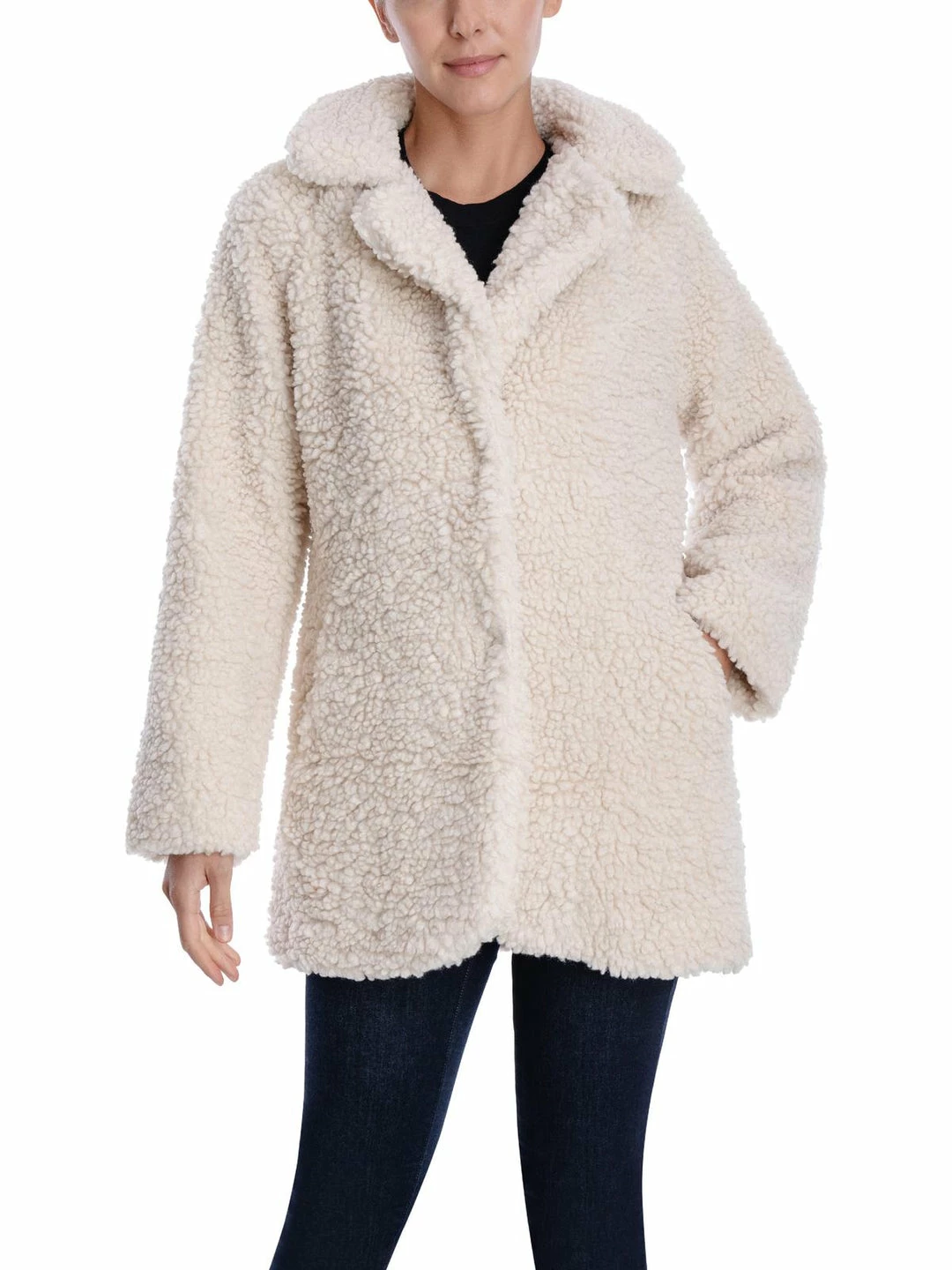 Lucky Brand Womens Lightweight Midi Faux Fur Coat 4 Lucky Brand Womens Lightweight Midi Faux Fur Coat - Image 4