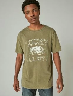 Lucky Brand Mens Lucky Bison Graphic Tee