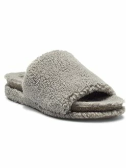 Lucky Brand Gadini Womens Faux Fur Open Toe Fleece Slippers