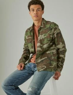 Lucky Brand Mens Classic Camo Shirt Jacket