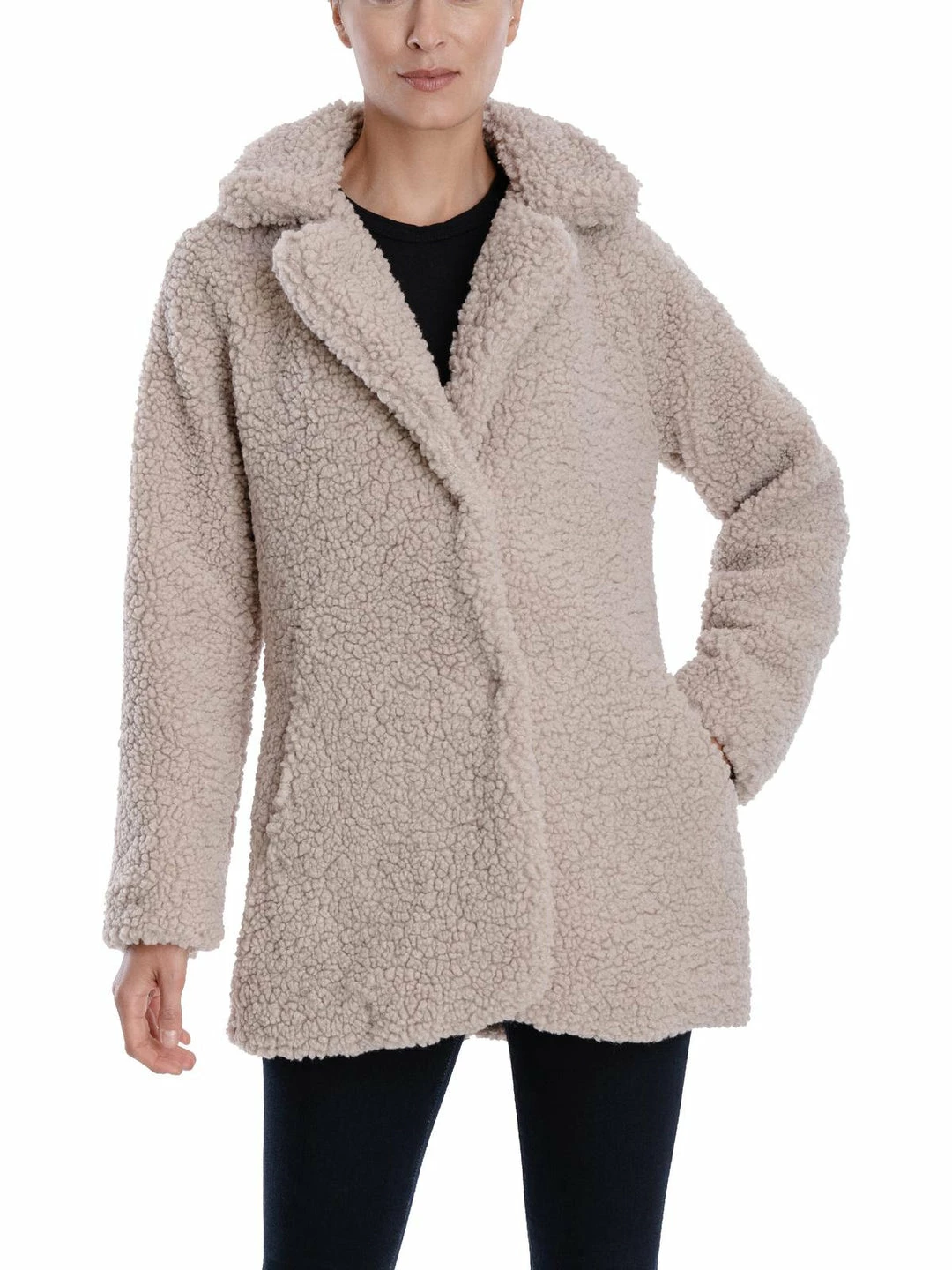 Lucky Brand Womens Lightweight Midi Faux Fur Coat 3 Lucky Brand Womens Lightweight Midi Faux Fur Coat - Image 3