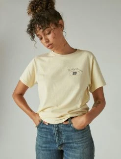 Lucky Brand Womens Lucky Classic Logo Boyfriend Tee