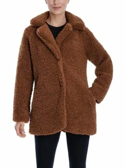 Lucky Brand Womens Lightweight Midi Faux Fur Coat