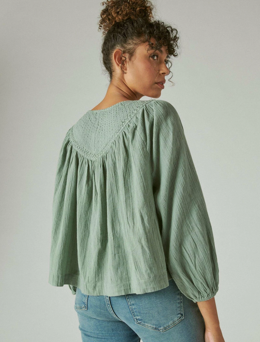 Lucky Brand Womens Embroidered Peasant Blouse 4 Lucky Brand Womens Embroidered Peasant Blouse - Image 4