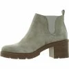 Lucky Brand Sumah Womens Suede Stacked Heel Booties