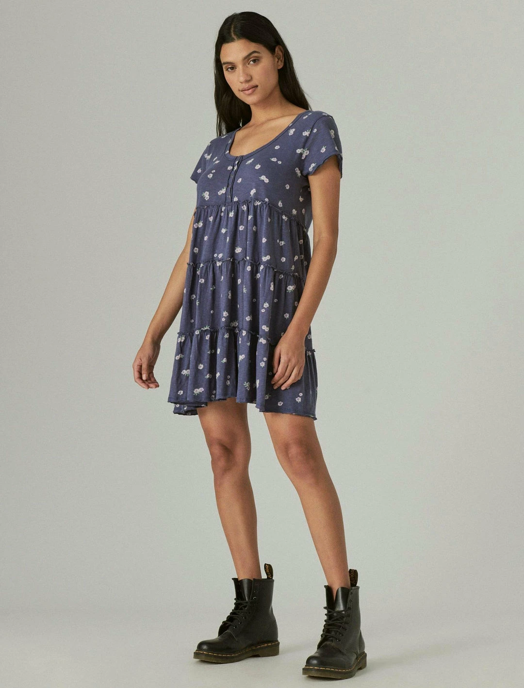 Lucky Brand Womens Tiered Tee Dress 3 Lucky Brand Womens Tiered Tee Dress - Image 3