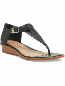 Lucky Brand Annamae Womens Leather Wedge Thong Sandals