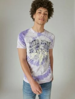 Lucky Brand Mens Music Festival Tie Dye Graphic Tee