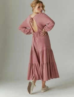 Lucky Brand Womens Embroidered Knit Maxi