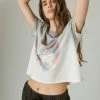 Lucky Brand Womens Jimi Hendrix Cropped Graphic Crew