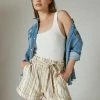 Lucky Brand Womens Striped Paperbag Shorts