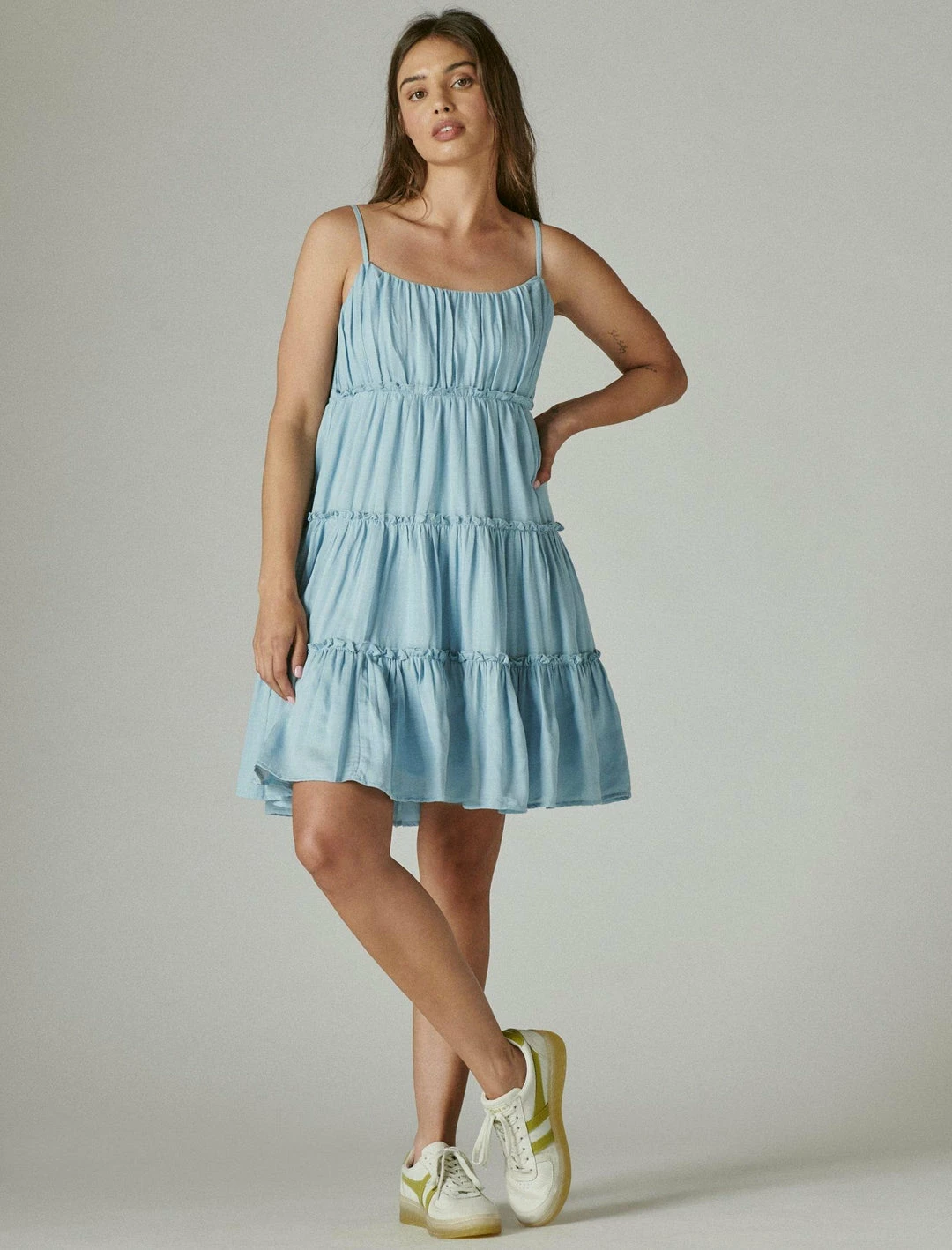 Lucky Brand Womens Tiered Mini Dress 2 Lucky Brand Womens Tiered Mini Dress - Image 2