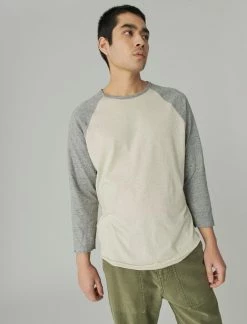 Lucky Brand Mens Baseball Long Sleeve Tee