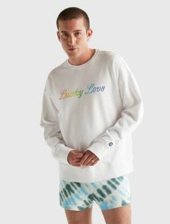 Lucky Brand Mens Pride Lucky Love Gender Neutral Crewneck