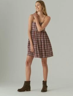 Lucky Brand Womens Plaid Mini Prep Dress