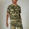 Lucky Brand Mens Sueded Terry Short Sleeve Camo Crew