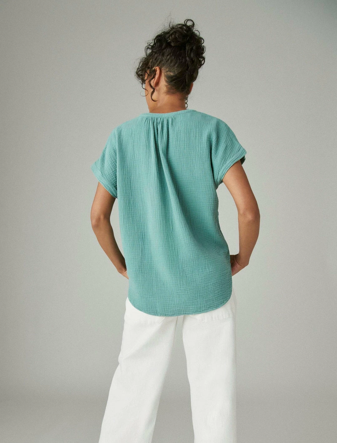 Lucky Brand Womens Short Sleeve Open Neck Shirt 3 Lucky Brand Womens Short Sleeve Open Neck Shirt - Image 3