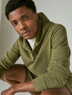 Lucky Brand Mens Sueded Terry Hoodley