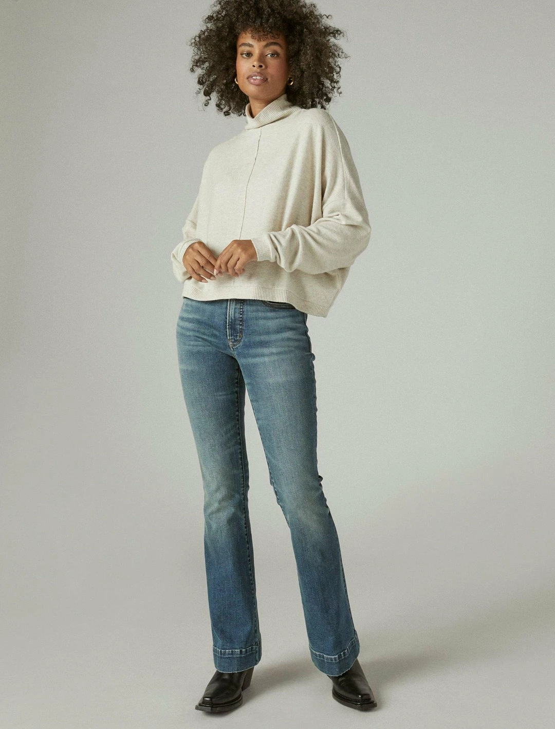 Lucky Brand Womens Cloud Jersey Long Sleeve Mock Neck 2 Lucky Brand Womens Cloud Jersey Long Sleeve Mock Neck - Image 2