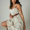 Lucky Brand Womens Striped Corset Maxi Dress