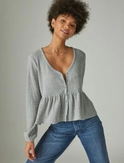 Lucky Brand Womens Cloud Jersey Waffle Button Thru Top -Cheap Lucky Brand Store 3065963773d143e98bc1d576864930d8 1080x