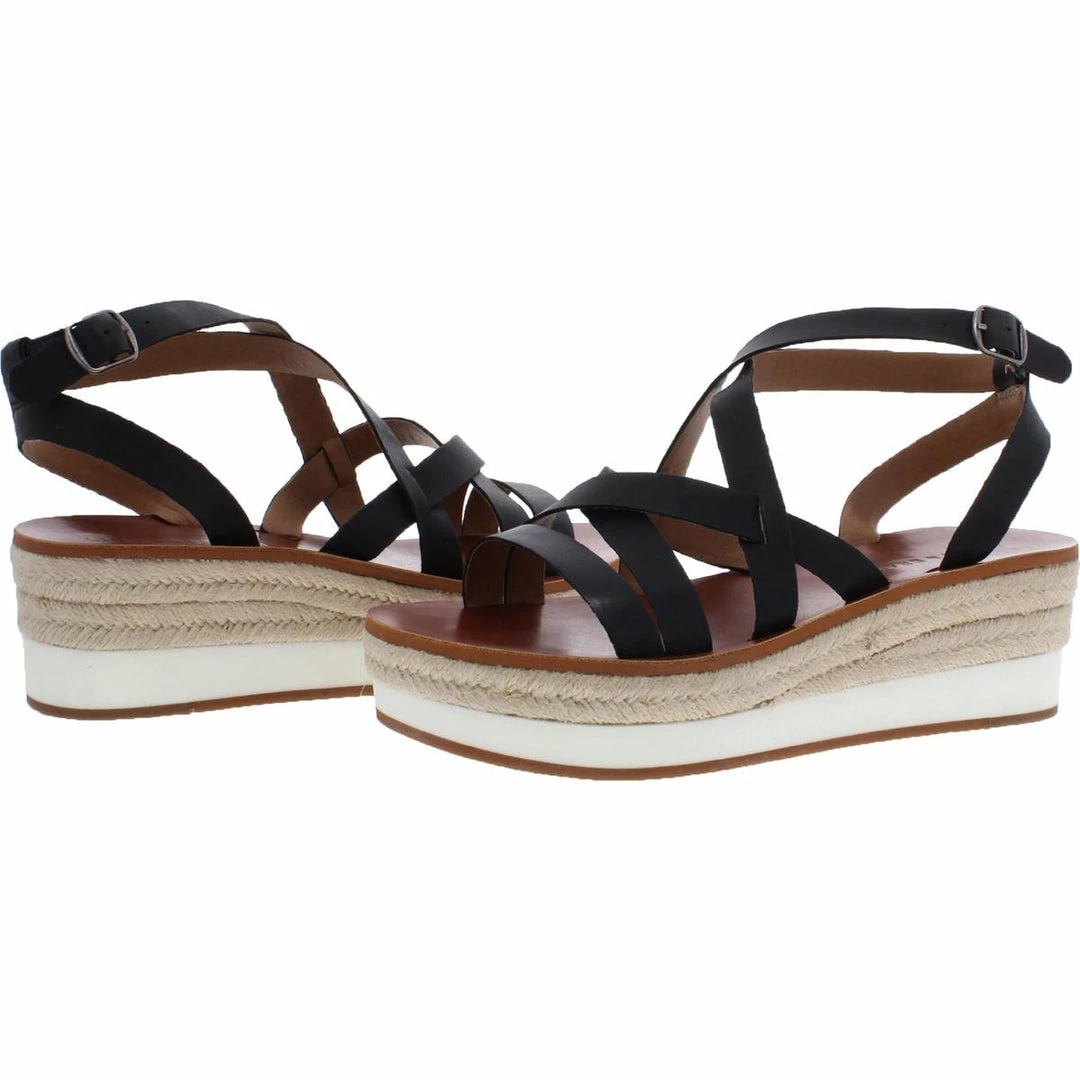 Lucky Brand Jasmei Womens Leather Espadrille Wedge Sandals 3 Lucky Brand Jasmei Womens Leather Espadrille Wedge Sandals - Image 3