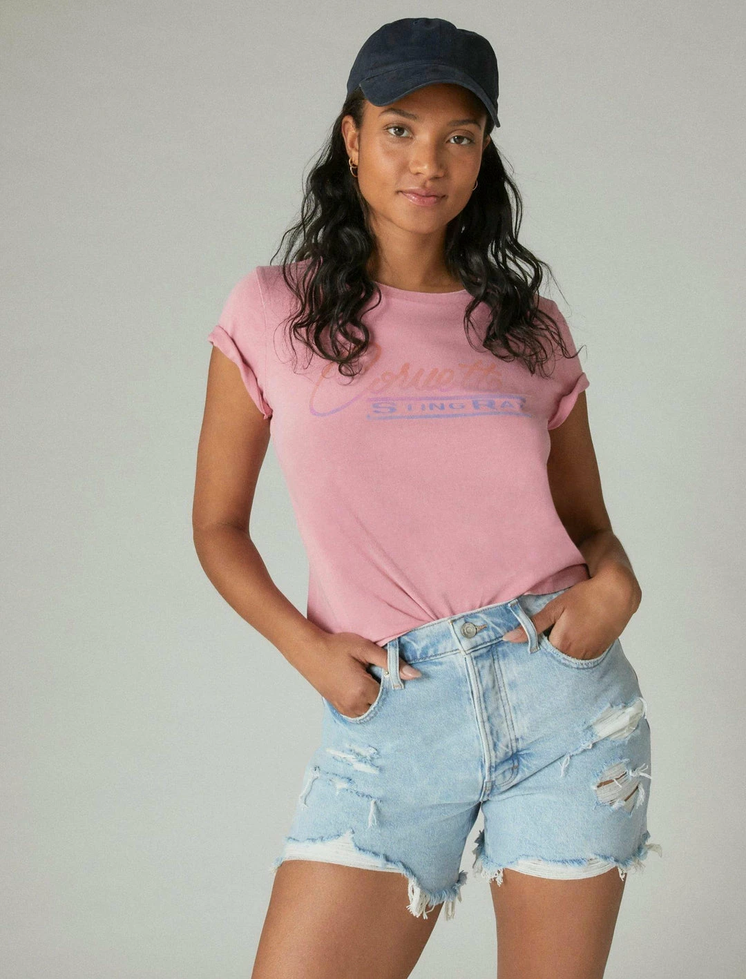 Lucky Brand Womens Corvette Sting Ray Classic Crew Tee 2 Lucky Brand Womens Corvette Sting Ray Classic Crew Tee - Image 2