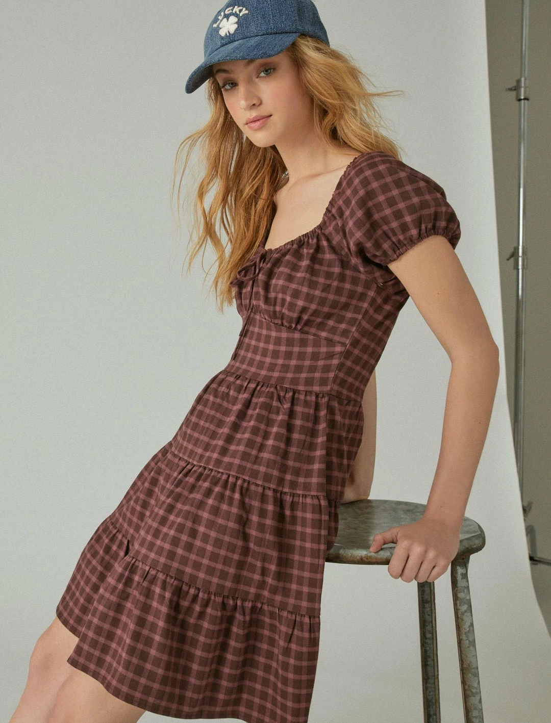 Lucky Brand Womens Short Sleeve Plaid Dress 5 Lucky Brand Womens Short Sleeve Plaid Dress - Image 5