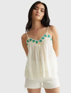Lucky Brand Womens Limited Edition Beaded Flowy Cami