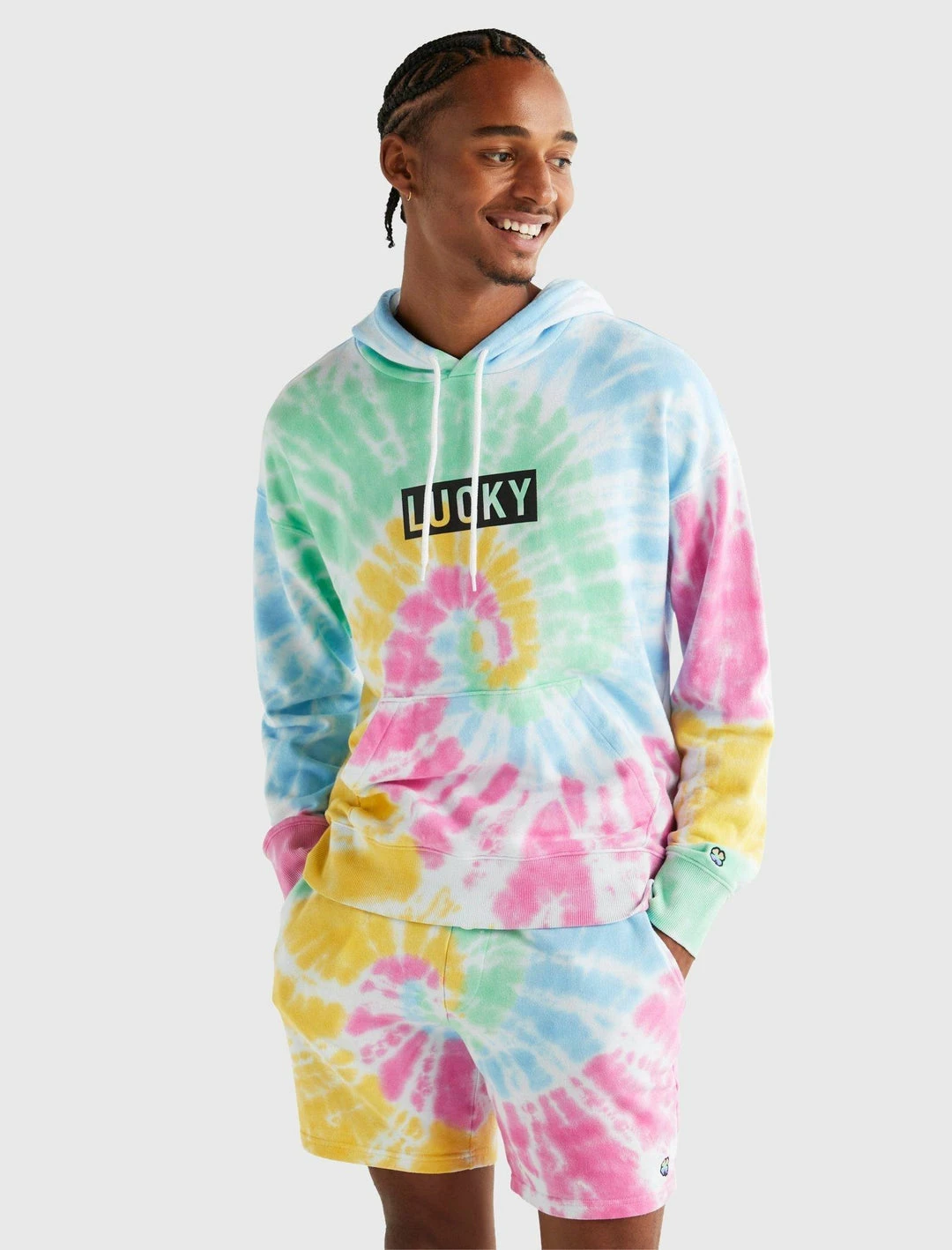 Lucky Brand Mens Pride Tie Dye Logo Gender Neutral Hoodie 1 Lucky Brand Mens Pride Tie Dye Logo Gender Neutral Hoodie