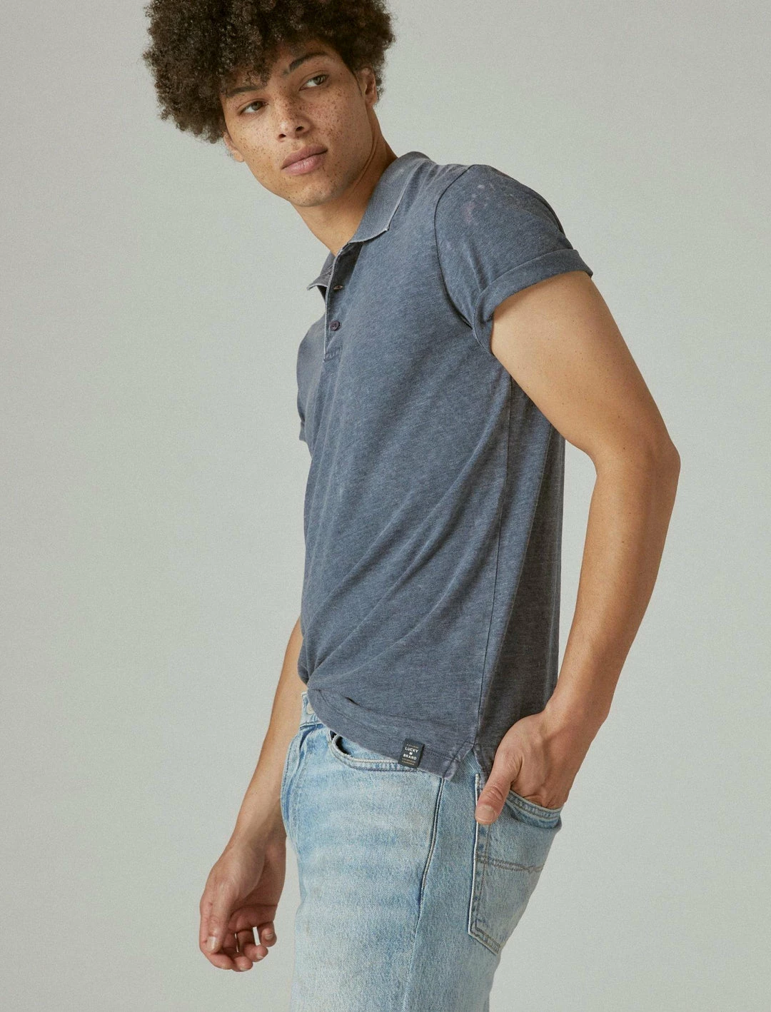 Lucky Brand Mens Venice Burnout Short Sleeve Polo 3 Lucky Brand Mens Venice Burnout Short Sleeve Polo - Image 3