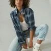 Lucky Brand Womens The Plaid Boyfriend Button-Down Shirt