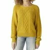 Lucky Brand Cable Crew Sweater in Golden Palm