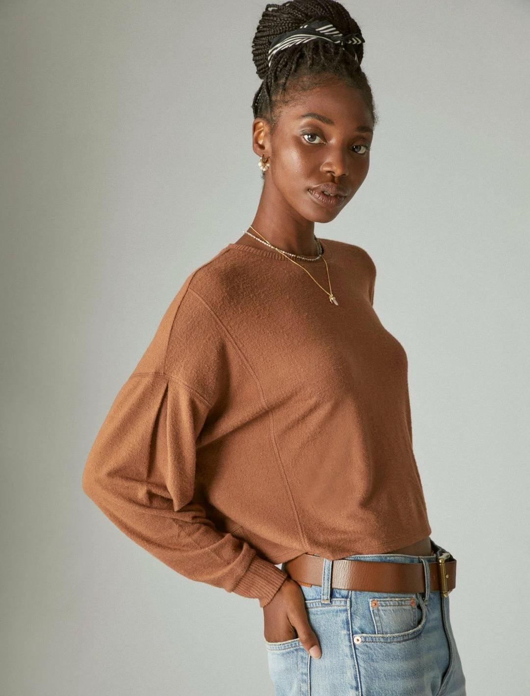 Lucky Brand Womens Cloud Jersey Exposed Seam Top 5 Lucky Brand Womens Cloud Jersey Exposed Seam Top - Image 5