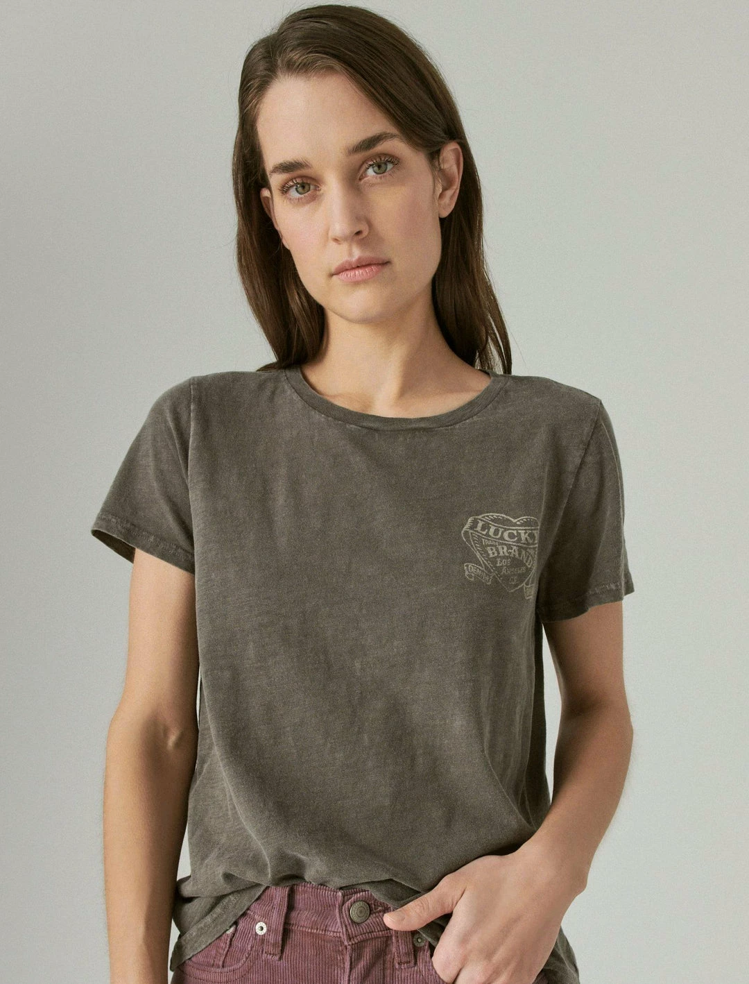 Lucky Brand Womens Lucky Hearts Boyfriend Tee 1 Lucky Brand Womens Lucky Hearts Boyfriend Tee