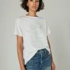 Lucky Brand Womens Lucky Wings Boyfriend Tee