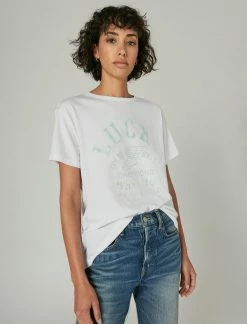 Lucky Brand Womens Lucky Wings Boyfriend Tee