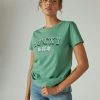 Lucky Brand Womens Lucky Clovers Classic Crew