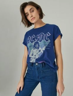 Lucky Brand Womens Acdc Boyfriend Tee