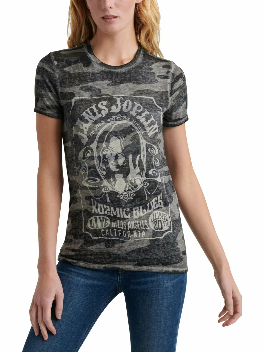 Lucky Brand Janis Joplin Womens Graphic Printed Pullover Top 1 Lucky Brand Janis Joplin Womens Graphic Printed Pullover Top