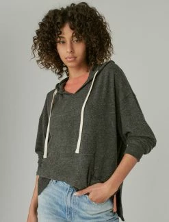 Lucky Brand Womens Cloud Jersey Notch Hoodie