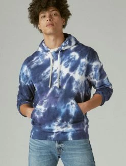 Lucky Brand Mens Sueded Terry Tie Dye Hoodie