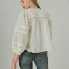 Lucky Brand Womens Eyelet Button Down Blouse