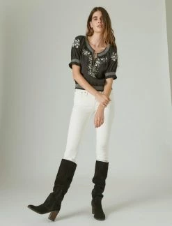 Lucky Brand Womens Embroidered Short Sleeve Top -Cheap Lucky Brand Store 4b40dd121dd94cc282877b84ef530762 1080x