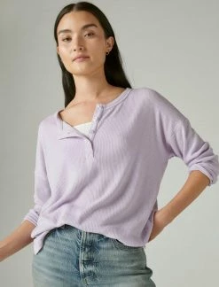 Lucky Brand Womens Cloud Rib Henley