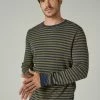 Lucky Brand Mens Striped Thermal Crew