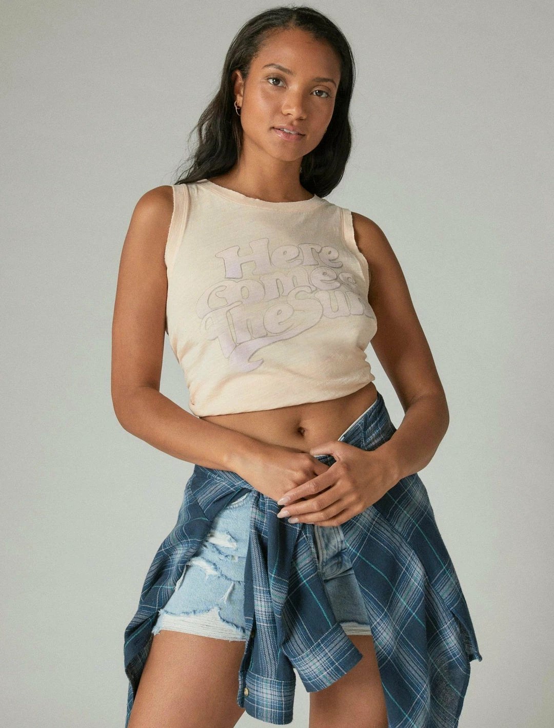 Lucky Brand Womens Here Comes The Sun Muscle Tank 2 Lucky Brand Womens Here Comes The Sun Muscle Tank - Image 2